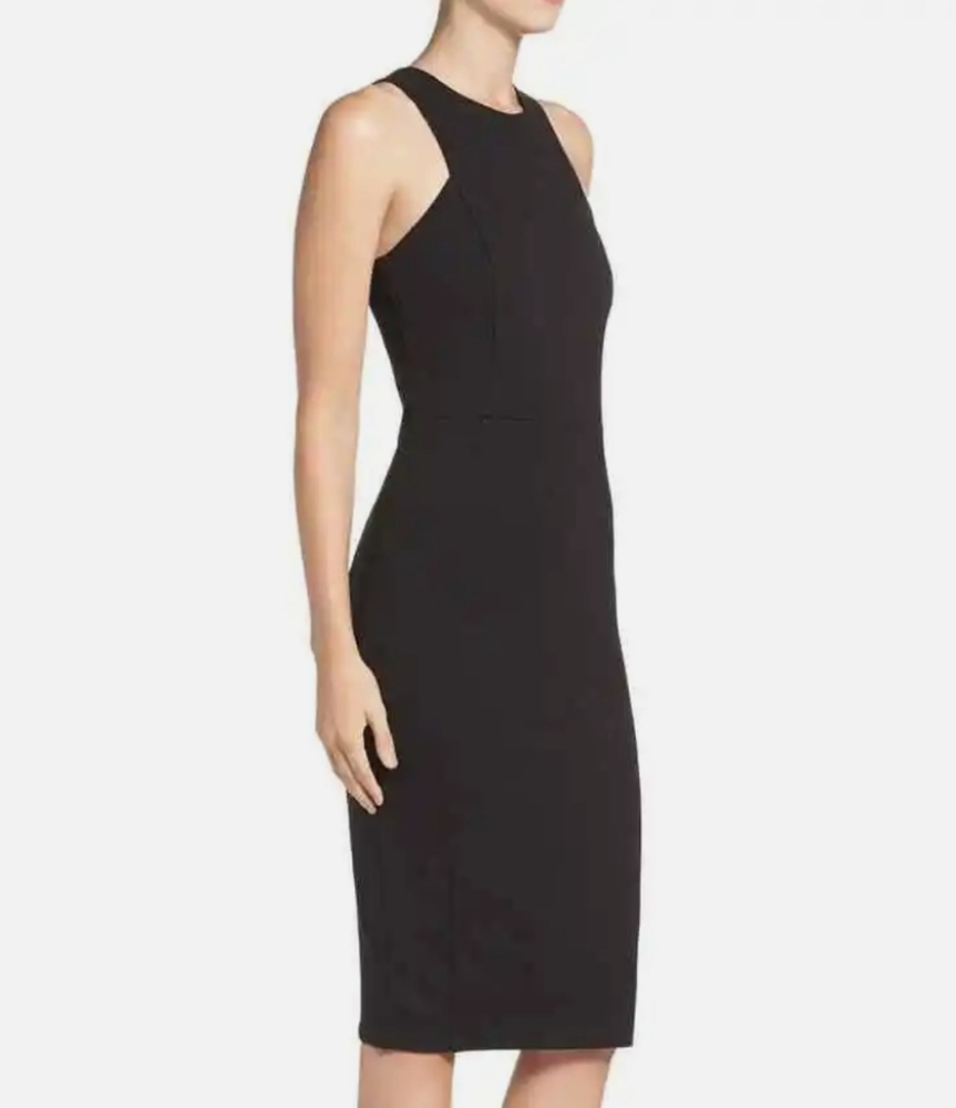 Used Felicity & Coco stretch seamed pencil green sheath dress size S.